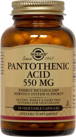 SOLGAR Pantothenic Vitamin B5 550mg 50 capsules