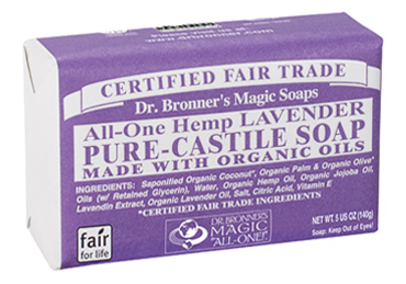 DR BRONNER LAVENDER BAR SOAP 140g