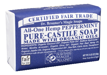 DR BRONNER PEPPERMINT BAR SOAP 140g