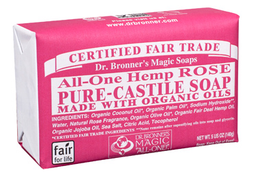 DR BRONNER ROSE BAR SOAP 140g